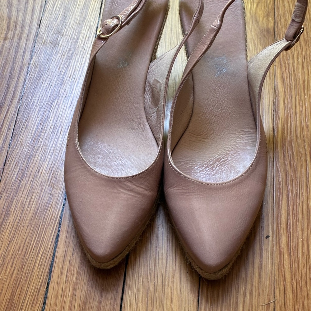 Viscata Palomera Patent Leather Espadrille Wedges, Size 8